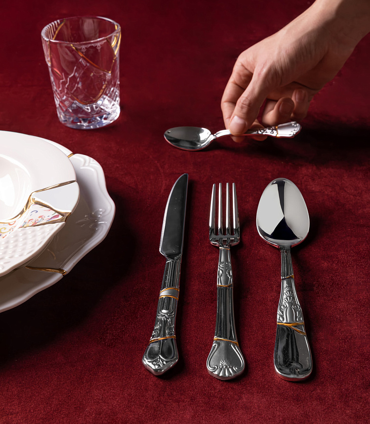 Набор из 4-х столовых приборов Kintsugi Cutlery, Seletti