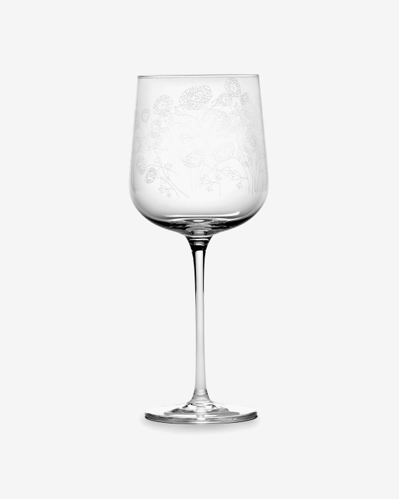 Набор из 4-х бокалов для красного вина Red Wine Glass Anemone Vaniglia Midnight Flowers by Marni, Serax