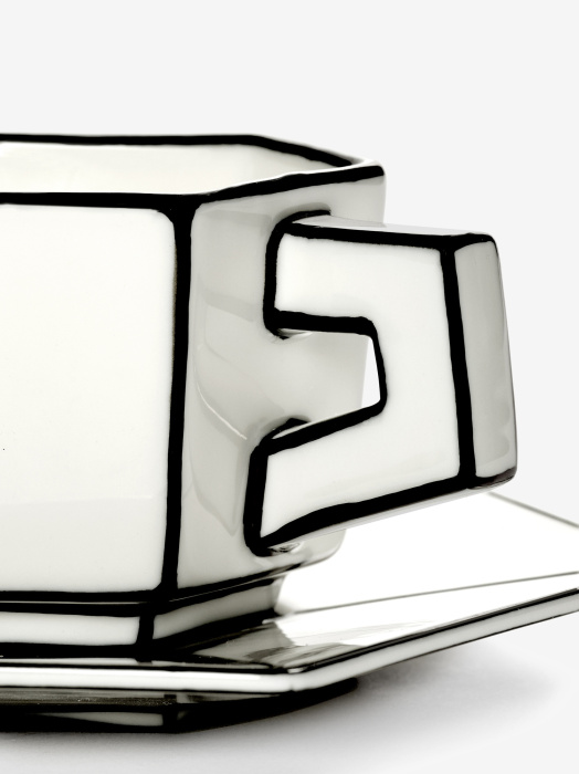 Чашка для эспрессо с блюдцем Espresso cup with saucer white-black Carte Blanche, Serax