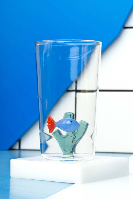 Стакан с рыбкой Blue Fish Petrol Seaweed, ICHENDORF