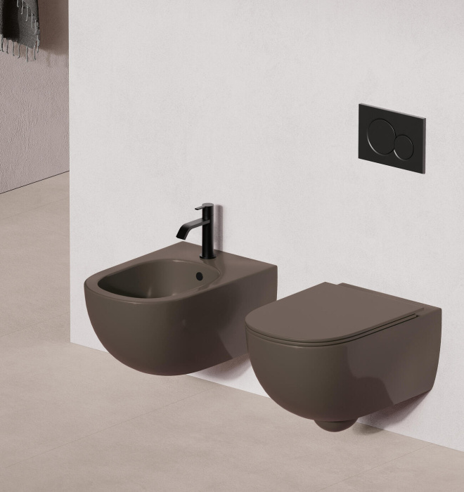 Подвесной унитаз Pin Rimless Wall-Hung Toilet безободковый, NIC Design