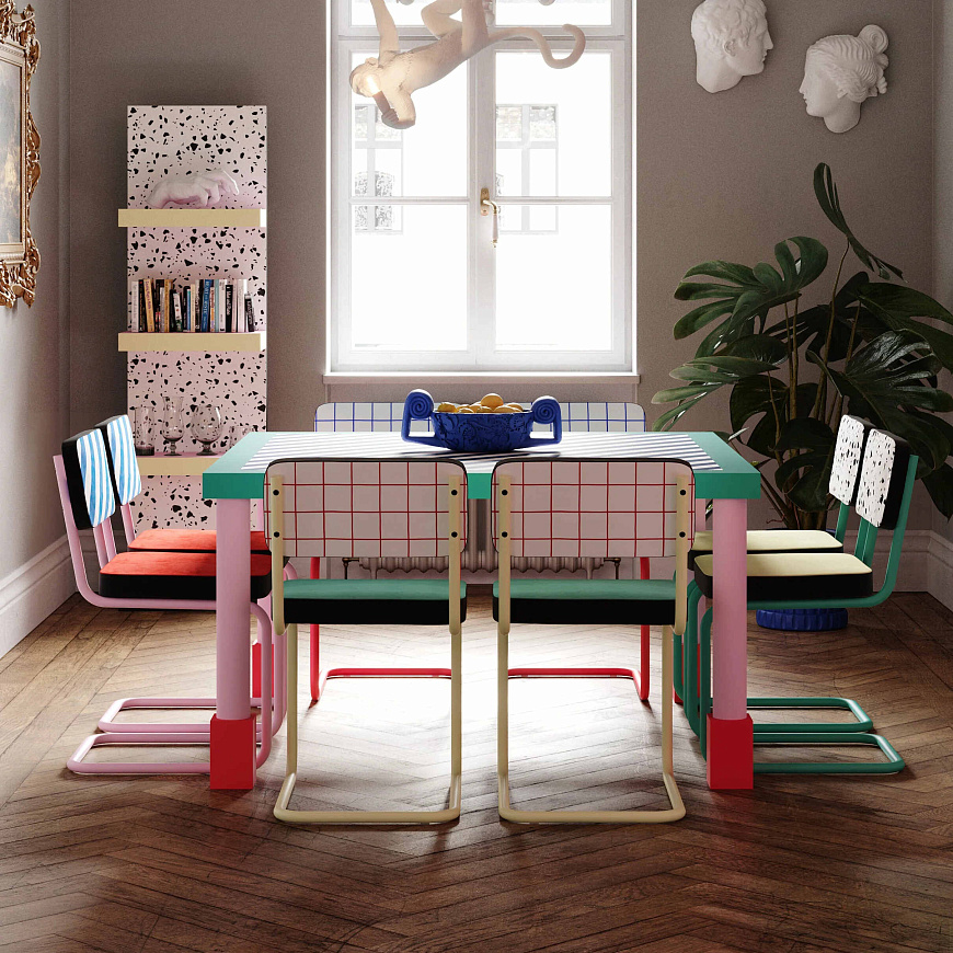 Обеденный стол Supertable Blue Stripes, Seletti