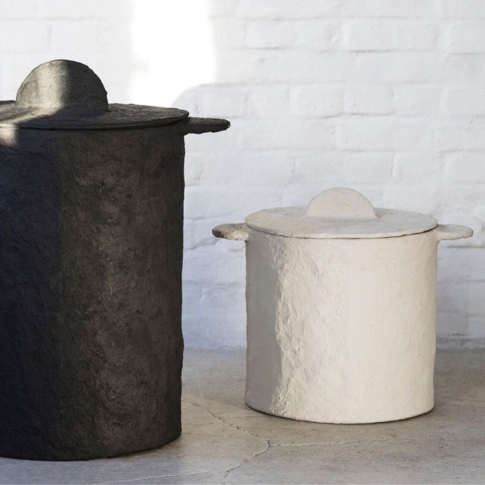 Кашпо Pot With Lid Paper Mache Earth by Marie Michielssen, Serax