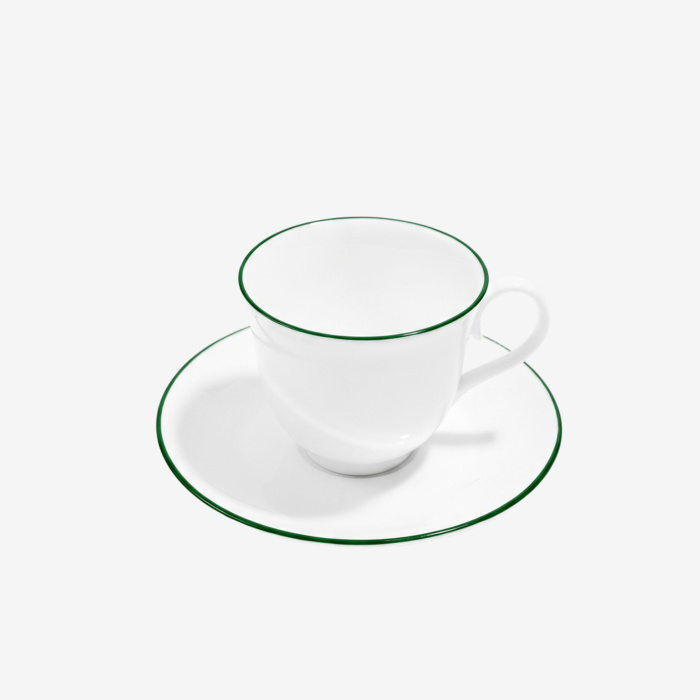Чайная пара Line Teacup and Saucer – Forest Green, Richard Brendon