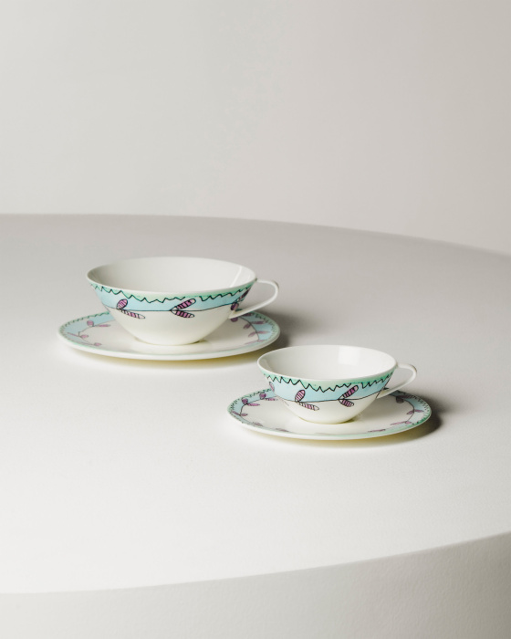 Набор из 2-х чайных пар Tea Cup + Saucer Blossom Milk Midnight Flowers by Marni, Serax