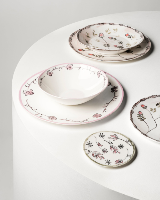 Набор из 2-х тарелок Plate Dark Viola Midnight Flowers by Marni, Serax