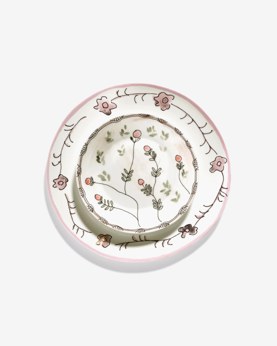 Набор из 2-х глубоких тарелок Deep Plate Mirtillo Nude Midnight Flowers by Marni, Serax