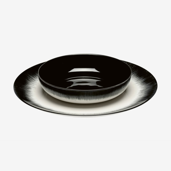 Глубокая тарелка High Plate, Dé Off-White/Black Var B by Ann Demeulemeester, Serax