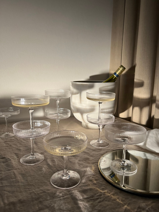Набор из 2 бокалов для шампанского Ripple Champagne Saucers, Ferm Living