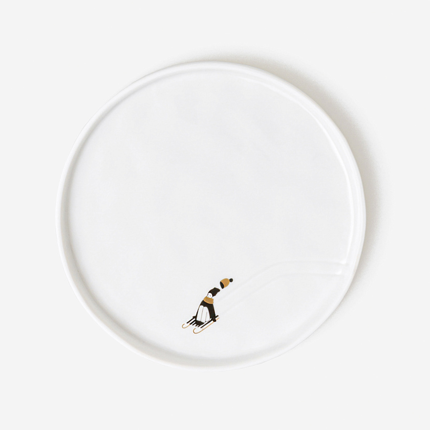 Тарелка Snowy Day small plate – Golden skates, Ø15 cm, 