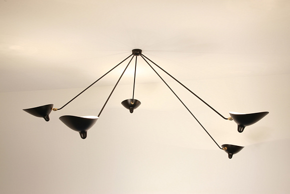 Подвесной светильник Five-Arm Spider Ceiling Lamp, Serge Mouille