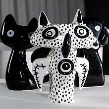 Ваза Kritters Spike Black and White, Qeeboo