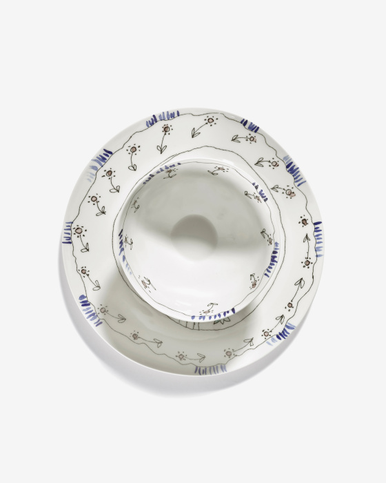 Набор из 2-х глубоких чаш Bowl L Anemone Milk Midnight Flowers by Marni, Serax