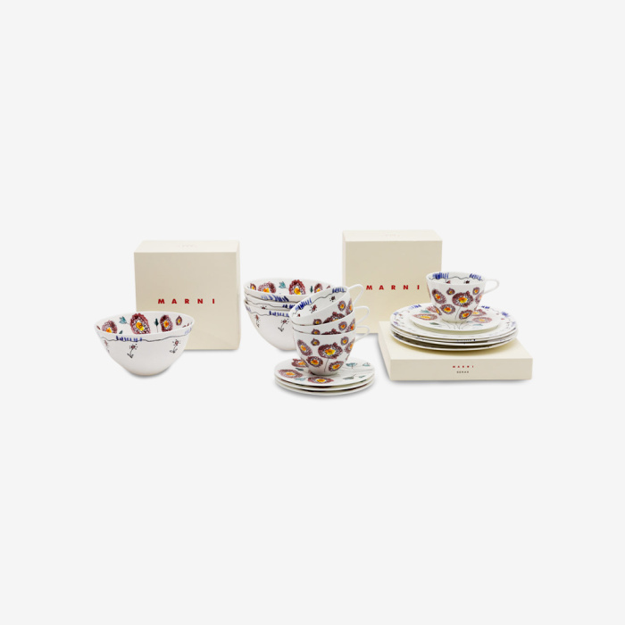 Набор посуды на 4 персоны Breakfast Set 12 Pieces Anemone Midnight Flowers, Serax