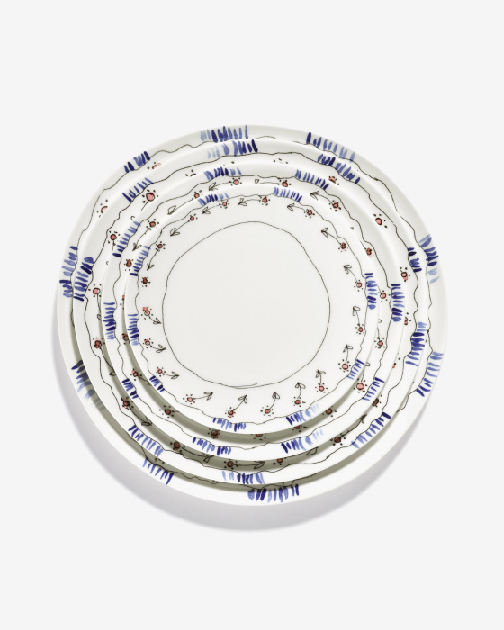 Набор из 2-х тарелок Plate Anemone Milk Midnight Flowers by Marni, Serax
