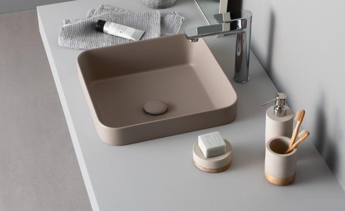 Полувстраиваемая раковина Enjoy Semi-Recessed Square Washbasin квадратная, Cielo