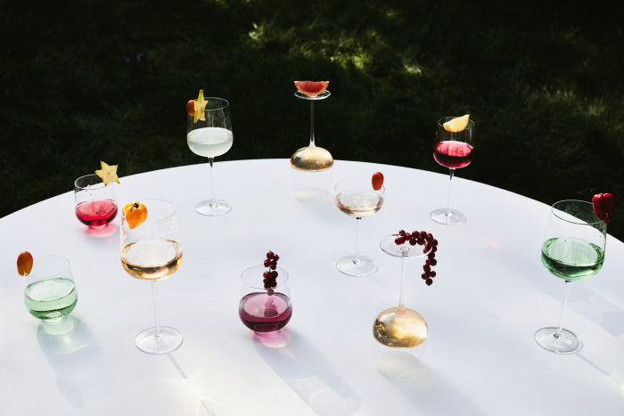 Набор из 4-х бокалов для красного вина Red Wine Glass Anemone Vaniglia Midnight Flowers by Marni, Serax