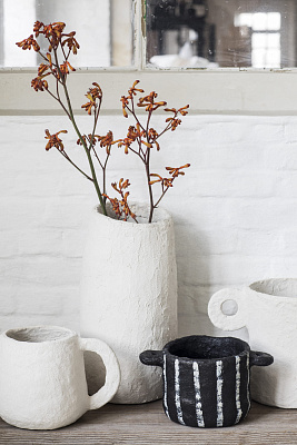 Кашпо Pot S Paper Mache Earth Beige by Marie Michielssen 