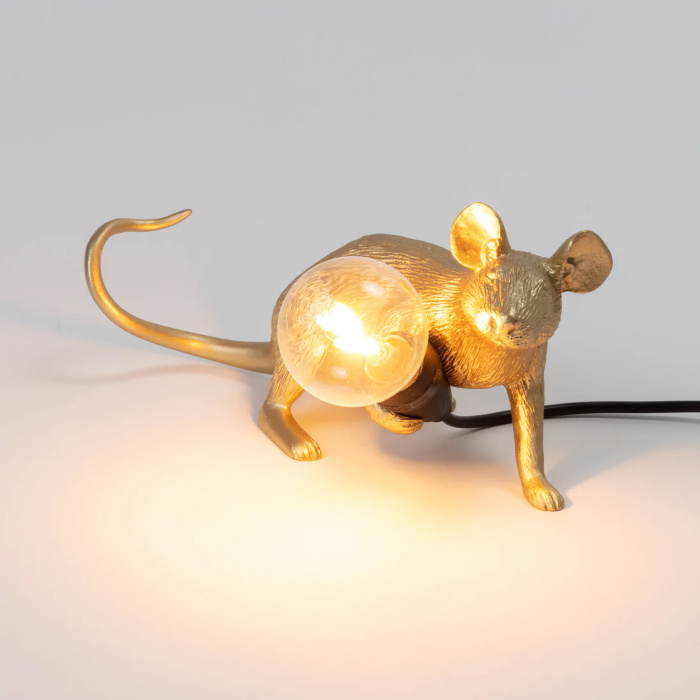 Настольный светильник Mouse Lamp Lop Lying Down Gold, Seletti