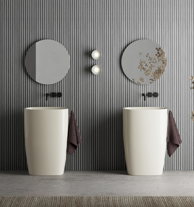 Отдельностоящая раковина с переливом Milk Freestanding Washbasin, NIC Design