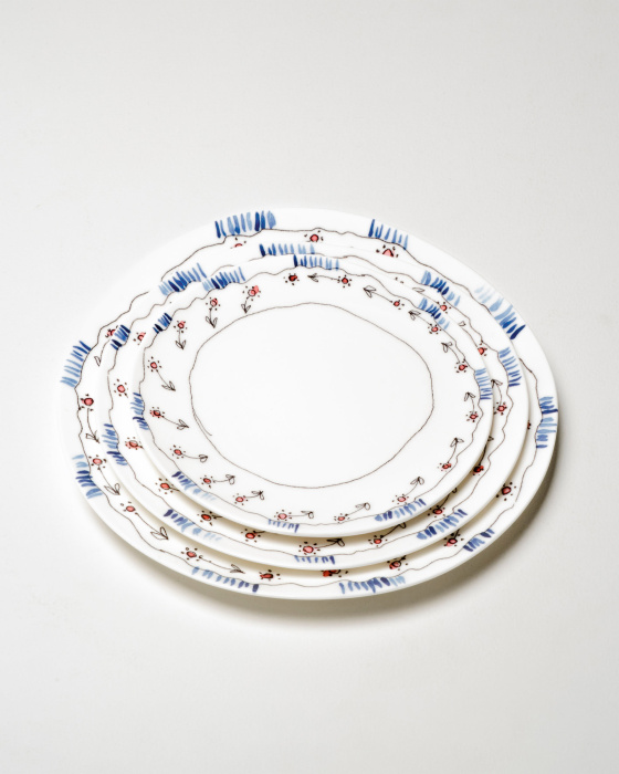 Набор из 2-х тарелок Plate Anemone Milk Midnight Flowers by Marni, Serax