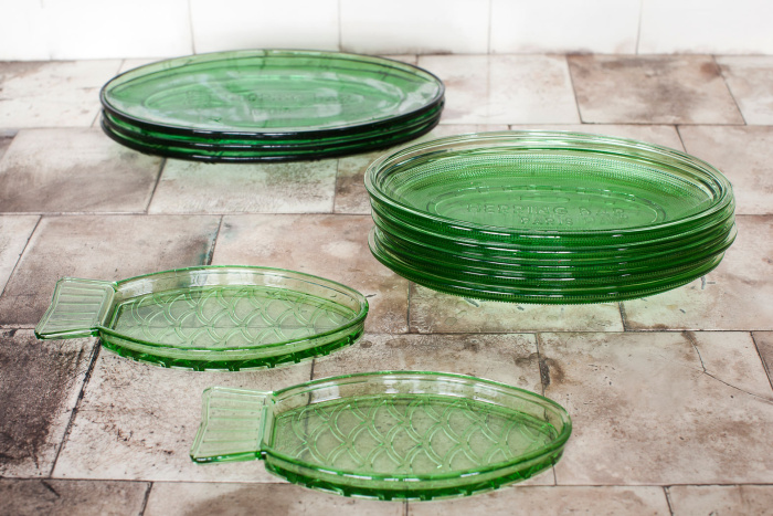 Блюдо сервировочное Dish S Transparent Green Fish & Fish, Serax