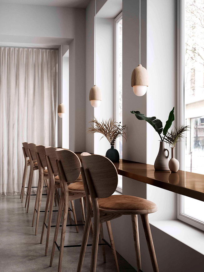 Полубарный стул High Stool Backrest, Mater