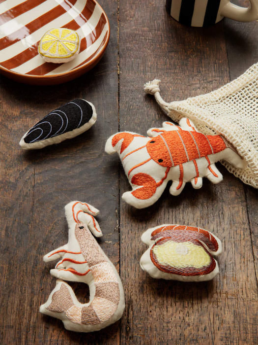 Набор игрушек Embroidered Seafood, Ferm Living