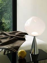 Настольная лампа Melt Cone Fat opal/silver, Tom Dixon