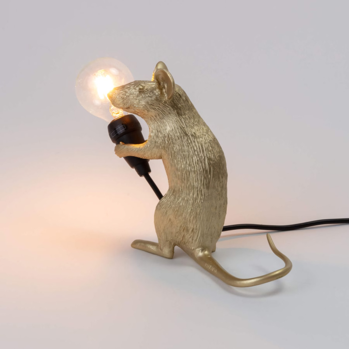 Настольный светильник Mouse Lamp Mac Gold, Seletti
