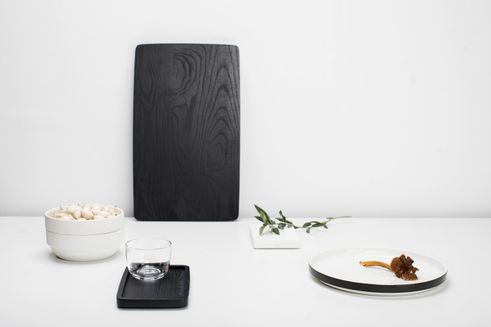 Набор из 4-х тарелок Plate Low Black Glazed Passe-Partout by Vincent Van Duysen, Serax