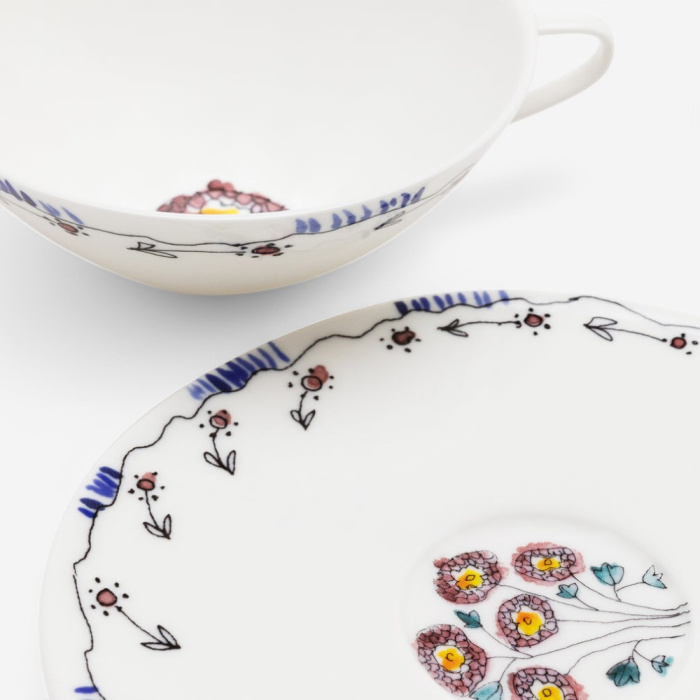 Чайный набор из 6 предметов Tea Set 6 Pieces Anemone Midnight Flowers, Serax