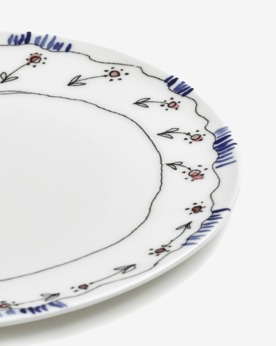 Набор из 2-х тарелок Plate Anemone Milk Midnight Flowers by Marni, Serax