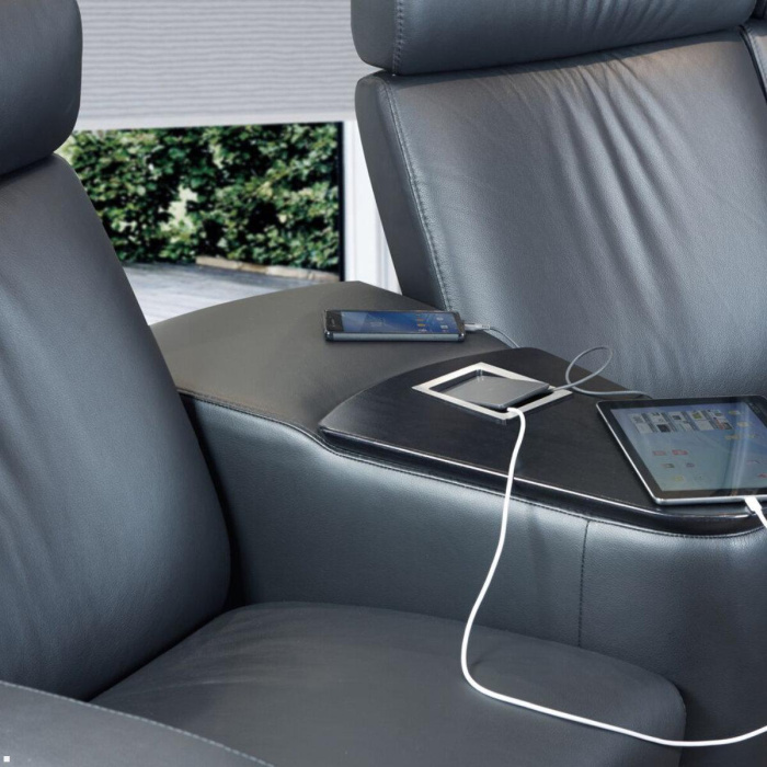 Врезной блок розеток EVOline PORT PUSH CUISINE CHARGER stainless steel 159311011200, EVOline