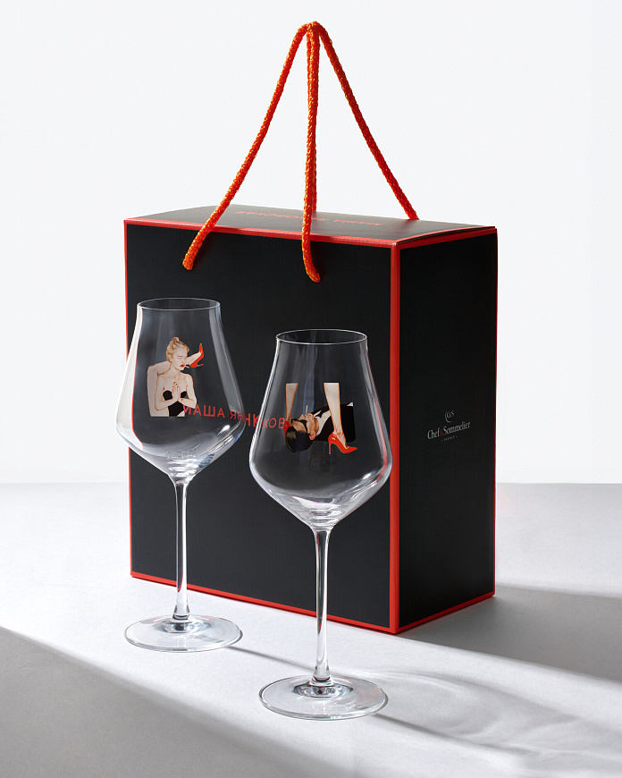 Набор бокалов для вина Неравный брак, Masha Yankovskaya