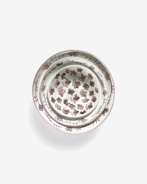 Набор из 2-х глубоких чаш Low Bowl L Dark Viola Midnight Flowers by Marni, Serax
