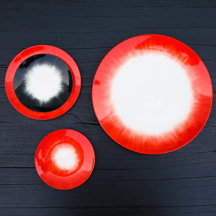 Тарелка Plate, 28, Dé Off-White/Red by Ann Demeulemeester, Serax