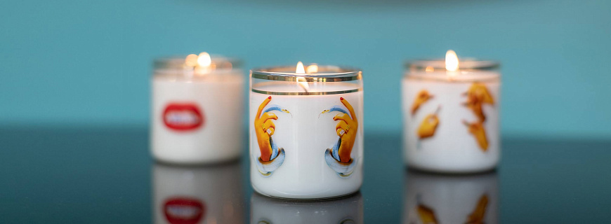 Свеча Glass Candle Hands with Snakes, Seletti