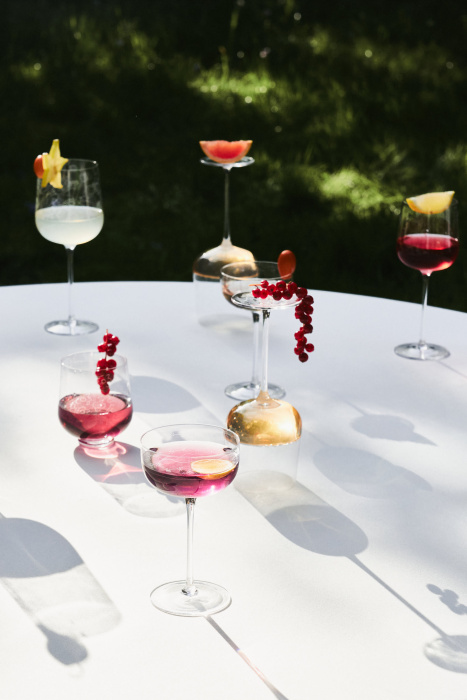 Набор из 4-х бокалов для шампанского Champagne Coupe Anemone Vaniglia Midnight Flowers by Marni, Serax