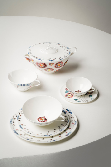 Набор из 2-х чайных пар Tea Cup + Saucer Anemone Milk Midnight Flowers by Marni, Serax
