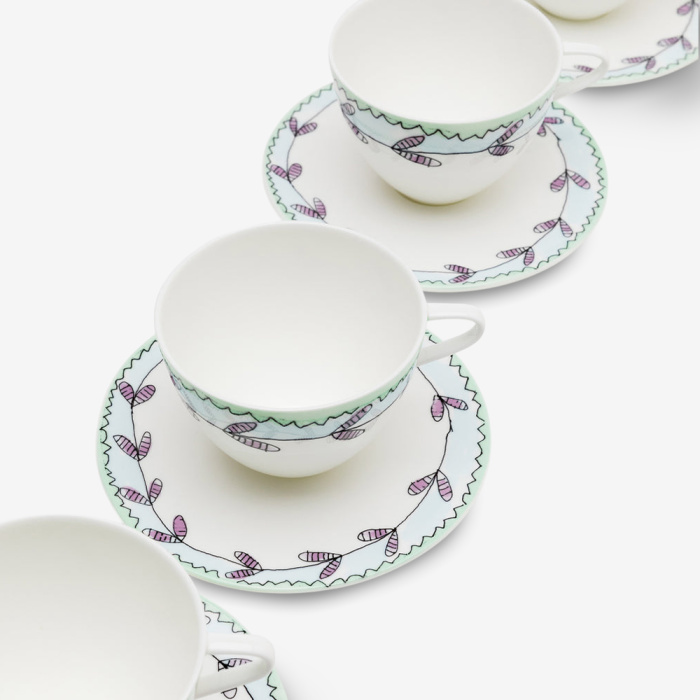 Набор посуды на 4 персоны Breakfast set 16 Pieces Blossom Milk Midnight Flowers, Serax