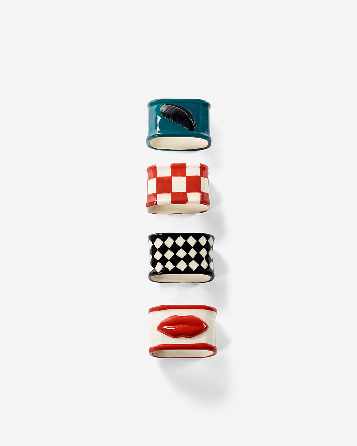 Набор из 4-х сервировочных колец Napkin Ring Ass / Les Objets Mouleversants, Serax