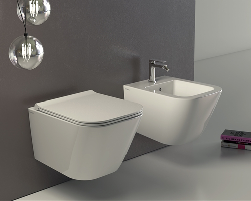 Подвесной унитаз Stone безободковый с сиденьем, Ceramica Globo