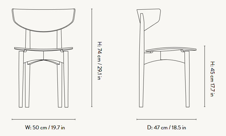 Схема Стул Herman Dining Chair, Ferm Living