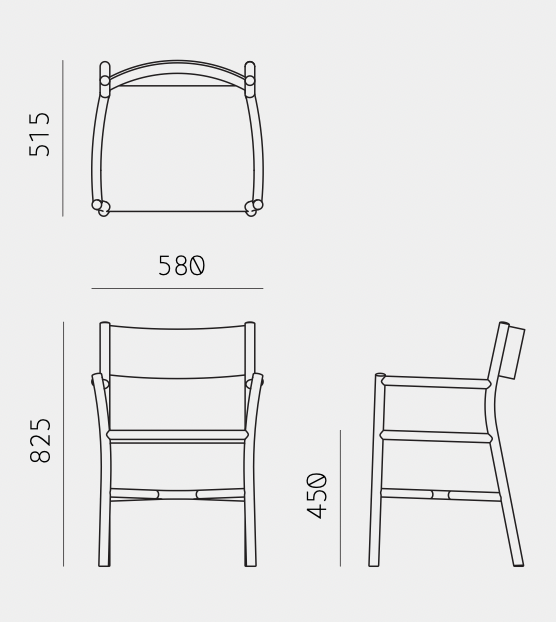 Схема Стул Ariake Arm Chair, Ariake