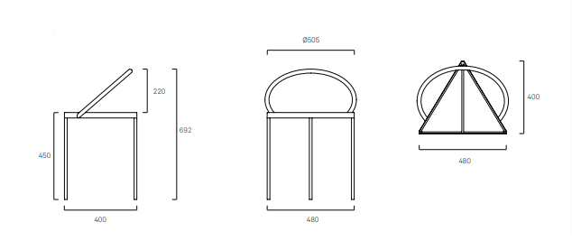 Схема Стул Triangolo Chair Steel, Frama