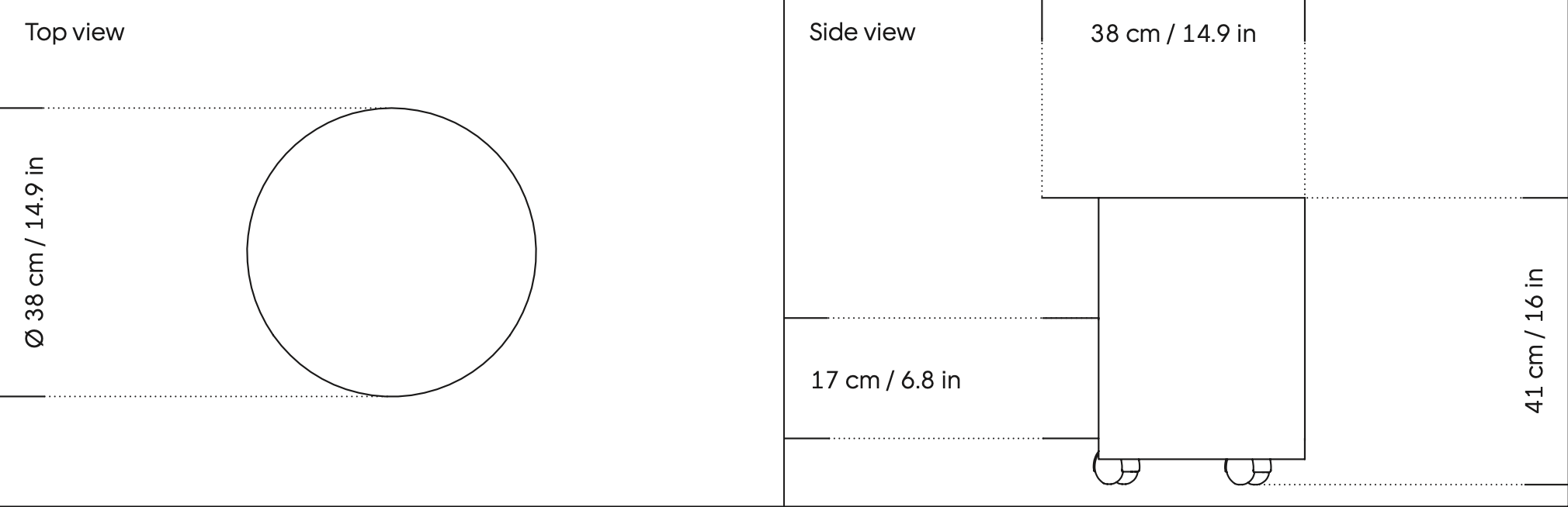 Схема Журнальный столик Hide Side Table, Hem